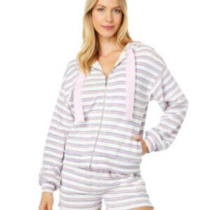 ROLLER RABBIT 2pc Loungewear Sunrise Strip Blair Hoodie and Effi shorts LARGE